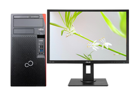 Zestaw Fujitsu Esprimo P758 Tower Core i5 9600 (9-gen.) 3.1 GHz (6 rdzeni) / 16 GB / 480 SSD / Win 11 Prof. + AMD Radeon RX550 z monitorem Asus BE24A (czarny)