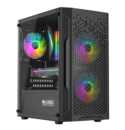 Nowy gamingowy Logic Aramis czarny ARGB MINI AMD Ryzen 5 5600T 3,5 GHz / 16 GB / 480 SSD / Win 11 + Nvidia RTX 3050 [6 GB]
